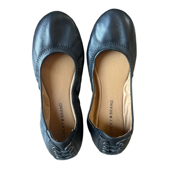 Lucky Brand Echo 2 Black Leather Travel Flats Women’s Casual Slip On Shoes, 8.5M - Picture 4 of 9